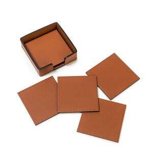 Elegant coffee <b>table</b> leather coasters with handcrafted touch and vintage features for home and hotel <b>table</b> use - Product Image 6