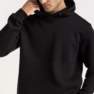 100% Cotton <b>Fleece</b> <b>black</b> Hoodie for Men Loose Fit Pullover with Hood Heavyweight Sweatshirt for Winter 2025 - Product Image 4