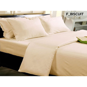 Venta caliente 50/50 Poly Cotton Stripe Hotel Juego de sábanas blancas Fabricante indio Juego de sábanas de cama - Product Image 6