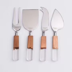 4 pièces ensemble de couteaux à fromage outils Cutter or ensemble de couteaux à fromage en acier inoxydable pour les meilleures armoires de cuisine - Product Image 1