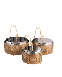 Cazuelas de hierro forjado soporte calentador de alimentos Buffet Serveware Hotel fiesta uso Hotpot polvo acabado cazuela con tapa titular - Product Image 1