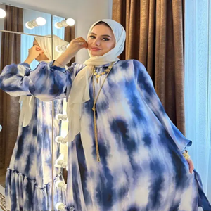 Vente en gros de abaya kimono style noir de dubaï vêtements islamiques turcs modestes abaya ouverte élégante de dubaï robe pour femmes musulmanes - Product Image 5