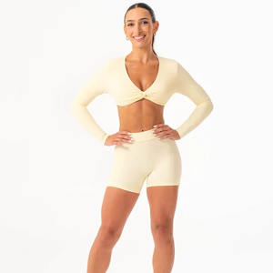 เสื้อครอปแขนยาวลายเลมอนดร็อปสำหรับผู้หญิงเสื้อครอปฟิตเนสออกกำลังกายเนื้อนิ่มยืดหยุ่นระบายอากาศได้ดี - Product Image 6