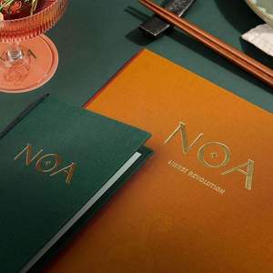 Carpeta de archivos de cuero personalizado de la tarjeta del menú del hotel restaurante - Product Image 3