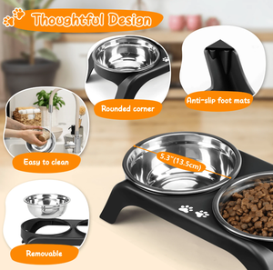 Approvisionnement direct d'usine du Vietnam Support d'alimentation en bambou à motif solide écologique durable pour animaux de compagnie Source d'alimentation chargée - Product Image 4