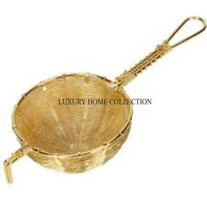 ที่กรองชาโลหะใหม่ที่มีรายละเอียดสีทองหรูหราและตาข่ายชั้นดีสำหรับชาที่ปราศจากตะกอน - Product Image 3