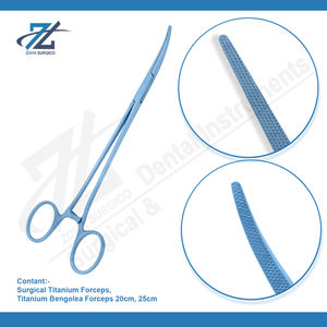 Juego de instrumentos quirúrgicos de fórceps rectos de titanio Bengolea de 20cm, acero inoxidable fabricado en Pakistán - Product Image 3