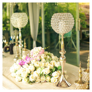 Vente en gros de bougeoirs vintage à fleurs en cristal pour dîner, table à manger, centre de table de décoration pour fête de mariage - Product Image 1