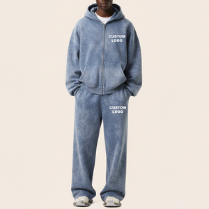Conjuntos Deportivos de Invierno para Hombre, Estilo Urbano, Tallas Grandes, Vintage, Lavado Ácido, Logotipo Serigrafiado, Peso Medio, Personalizados Premium - Product Image 1