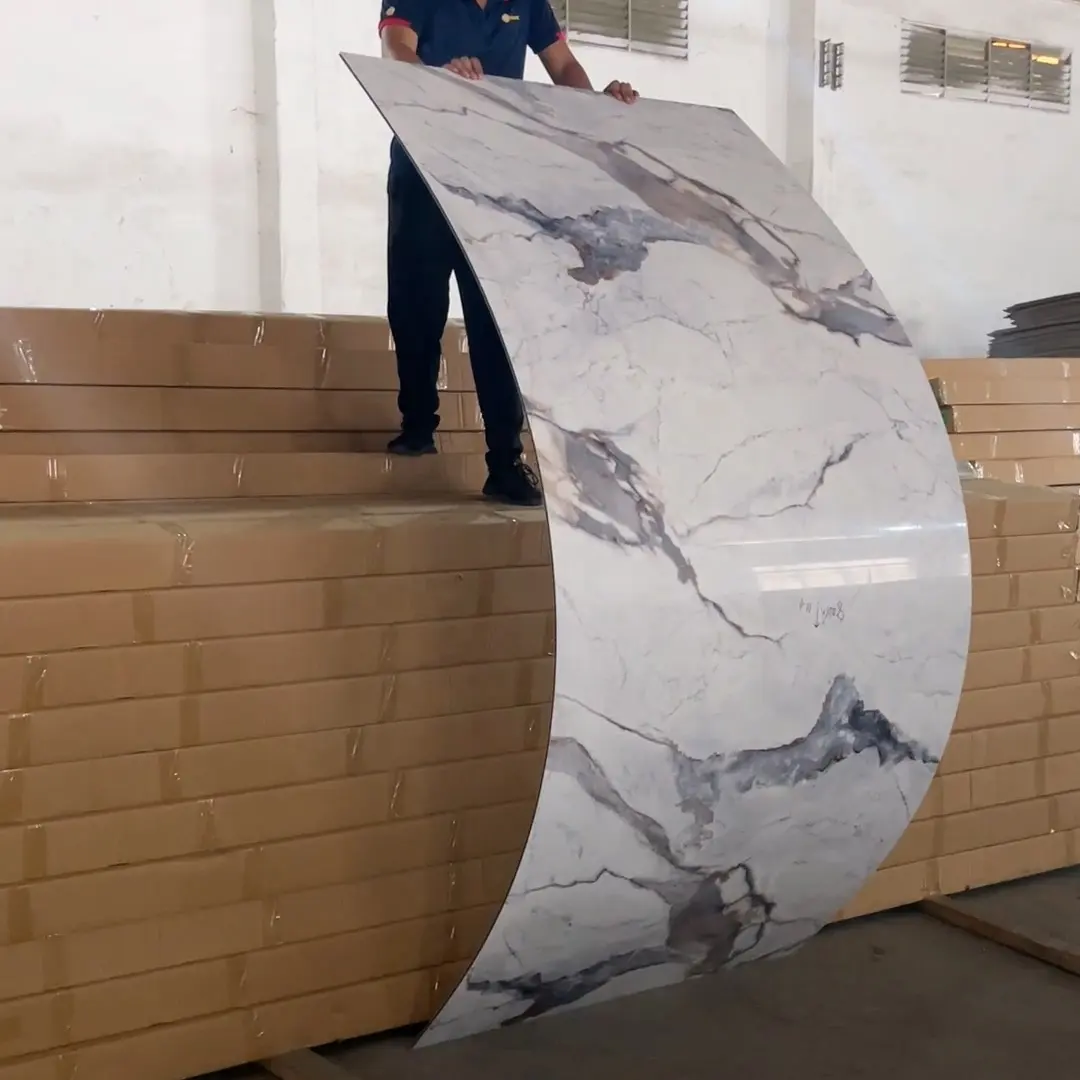 Innendekoration nahtlose Platte modernes Design Baumaterial feuerfest wasserfestes PVC-Marmorblech Hintergrundwandplatte