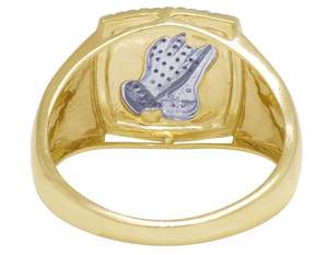 Anillo de moissanita de manos rezando para hombres S925 joyería de diseño cuadrado de Hip Hop de plata esterlina - Product Image 4