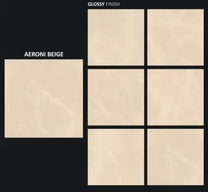 Aeroni Beige 80x80cm Ceramic Slab Marble Design Polished Glossy Finish Porcelain Floor Tiles 800x800mm Made in India - Product Image 1
