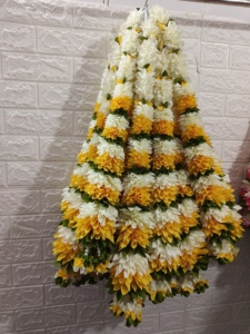 Guirlande de fleurs artificielles en tissu multicolore pour décoration indienne Cadeau de pendaison de crémaillère Décoration de fête de mariage - Product Image 2