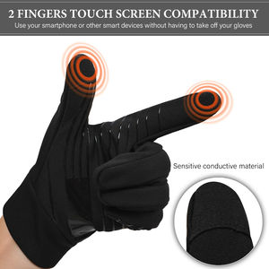 Waterproof and Warm Sheepskin Leather <b>Gloves</b> with <b>Touchscreen</b> Zipper for Daily Casual Party for Outdoor Winter Sports Biking - Product Image 3