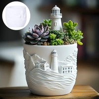 Moule en Silicone Jetable Écologique pour Pot de Plante Succulente, Résine, Ciment, Plâtre, Artisanat et Stylo – Design Maison Côtière