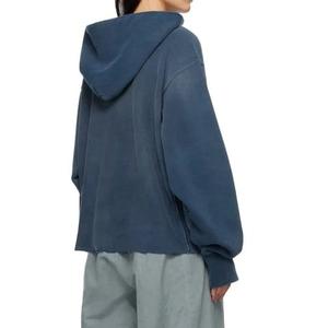 Sweat à capuche oversize personnalisé brodé pour femme, respirant, de haute qualité, à ourlet brut, épais, décontracté, pour l'hiver - Product Image 2
