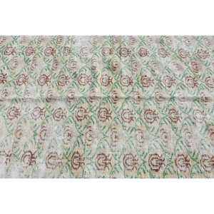 Alfombra Turca Vintage de 5.2x8.1 pies, Alfombra Grande Ecológica de Lana con Parches Verdes y Marrones y Base de Látex - Product Image 5