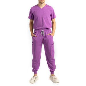 Wholesale <b>Men's</b> Stylish Breathable Comfortable Hospital Scrub Sets Fashionable Printed <b>Stretchy</b> Customizable Medical for Doctors - Product Image 1