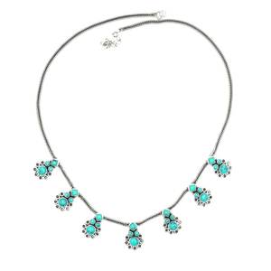 Collar de piedras preciosas turquesas hecho a mano joyería de plata de ley 925 con forma geométrica regalo de mujer para su NL0046-GS - Product Image 3