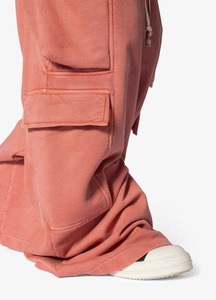 Nouveaux pantalons de survêtement évasés en éponge française lourde lavés sur mesure en détresse broderie Logo poches cargo pantalons pour hommes 2026 - Product Image 6