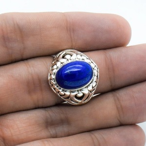 Bague de créateur élégante en argent sterling 925 véritable pierre précieuse Lapis Lazuli bijoux religieux chrétiens faits à la main pour cadeau de mère - Product Image 3