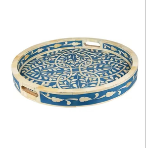 Royal decore Mart ถาดลายดอกไม้ MDF ฝังกระดูกสำหรับบ้านโรงแรมร้านอาหารเครื่องครัวอินเดีย - Product Image 1