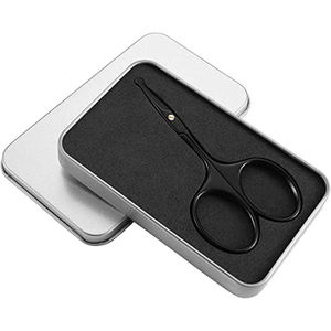 Tijeras para el pelo para la nariz, cuchillas de seguridad curvadas de 3,75 pulgadas con punta redonda, Color negro, tijeras para el pelo de orejas pequeñas - Product Image 6