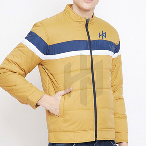 2025 hommes Style personnalisé hiver bouffantes vestes col montant avant Logo Polyester tissu manches longues en gros - Product Image 3