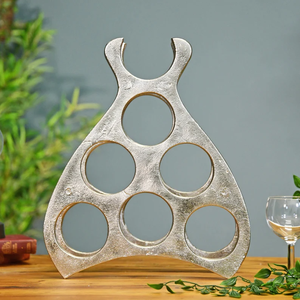 Estante para Botellas de Vino en Forma de Herradura para 3 Botellas, Hecho a Mano, Acabado Rústico, Arte en Metal |   Decoración del Hogar Estilo Campestre |   Soportes para Botellas de Vino Western Storage - Product Image 4
