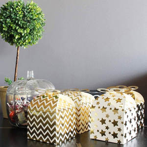 Caja de pastelería dorada Productos horneados Caja de postre Caja de regalo con lazo Regalo DE BODA Regalo de fiesta de cumpleaños Montaje simple - Product Image 6