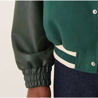 Blouson d'hiver pour homme en laine/coton, modèle Letterman 2026, respirant, écologique, de haute qualité, tricoté, col montant, personnalisable sur le devant