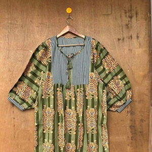 Femmes été bohème Hippie Midi Mini robe décontracté coton avec col profond bloc imprimé chaîne naturelle plus proche pour les mariages filles - Product Image 1