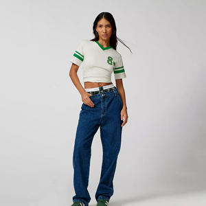 Femmes Premium Denim Baggy été pleine longueur lavé surdimensionné bouton Fly pantalon respirant mi plat avant décontracté hiver jean - Product Image 2