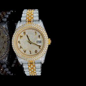 คุณภาพสูงทำด้วยมือคุณภาพสูงนาฬิกาสแตนเลสสตีลเพชรมอยส์ซาไนท์ออกแบบกลไกสำหรับผู้ชาย - Product Image 1