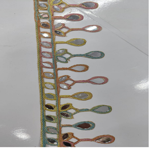 Cordones DE TRABAJO DE ESPEJO bordados hechos a medida con opciones multicolores en diseños geométricos de 3 pulgadas de ancho para reventa. - Product Image 5