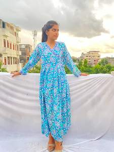 Elegant Designer Printed Maternity Gown Women <b>Long</b> <b>Kimono</b> Robe Tunic Ethnic <b>Kimono</b> Robes Print Indian Casual Dresses Items Sets - Product Image 2