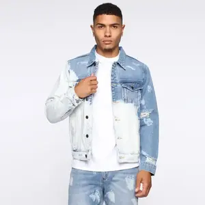 Ventes chaudes Vêtements de rue personnalisés Hommes Veste noire Cowboy Vintage Haute qualité Jeans surdimensionnés Vestes en jean - Product Image 1