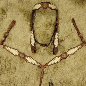 Ensemble de harnachement Western de luxe de qualité supérieure avec logo personnalisé collier de poitrine serre-tête équipement d'équitation en cuir de haute qualité pour cheval de trait complet - Product Image 5