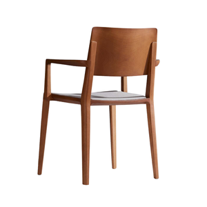 เก้าอี้รับประทานอาหารไม้สักสไตล์สแกนดิเนเวียนที่ทันสมัยมีพนักพิงโค้งและที่นั่งผ้าสำหรับบ้านคาเฟ่หรือร้านอาหารเฟอร์นิเจอร์ - Product Image 4