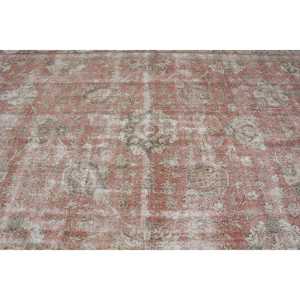7.8x11.5 ft Vintage Turkish <b>Wool</b> Rug Oversize <b>Red</b> Abstract Patchwork Design with Latex Backing Eco-Friendly Home Rug - Product Image 4