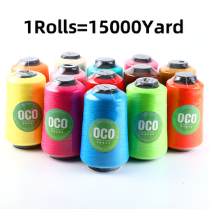 En stock, vente en gros, 15 000 yards/rouleau, <span class=keywords><strong>fil</strong></span> de polyester 100% teinté en couleur unie, haute ténacité, 17 couleurs, <span class=keywords><strong>fil</strong></span> à coudre pour vêtements - Product Image 3