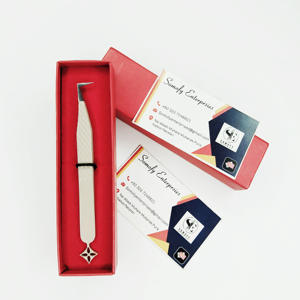 Meilleures pinces à cils professionnelles en acier inoxydable de haute qualité à 90 degrés, pointe en fibre nude, durables, antistatiques, personnalisables - Product Image 6