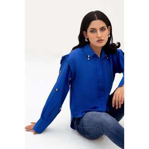 เสื้อเชิ้ตป๊อปลินสไตล์วินเทจ คอลเลคชั่นสตูดิโอ ตกแต่งด้วยงานปัก ทรงหลวม ไซส์ XL สำหรับฤดูใบไม้ผลิ/ฤดูร้อน เหมาะสำหรับใส่ทำงานหรือลำลอง - Product Image 5