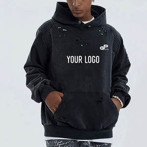 Sweats à capuche épais pour hommes, tissu épais, sweats à capuche délavés pour streetwear, hiver et usage quotidien - Product Image 1