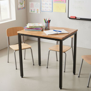 Mini 70x50cm Natural Wood <b>Table</b> with Iron Legs IDE68016 <b>Computer</b> Desk - Product Image 4
