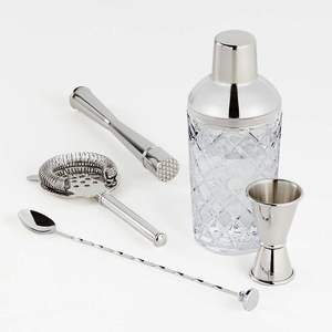 Ensemble d'outils de bar polyvalents, écologiques et modernes en acier inoxydable, multi-usages pour la préparation de boissons à la maison et lors de fêtes - Product Image 1