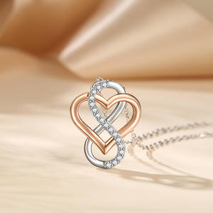 Collar Jeulia You Complete Me con Corazón Infinito en Plata, Regalo Romántico de Moda - Product Image 5