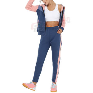 Survêtement 2 pièces en molleton de coton de haute qualité pour femmes, ensemble décontracté d'hiver respirant avec col à capuche - Product Image 4