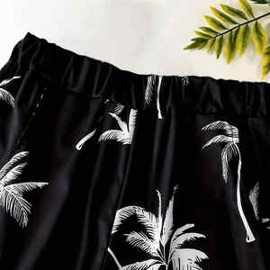 Ensemble de 2 pièces pour adolescents, garçons, chemise à manches courtes à col rabattu, motif uni, shorts, respirant, confortable, pour tous les jours, en plein air, été, 3D - Product Image 5