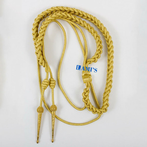 Aiguillettes uniformes de cérémonie couleur or en gros avec cordons de robe Aiguillettes à double pointe en laiton - Product Image 3